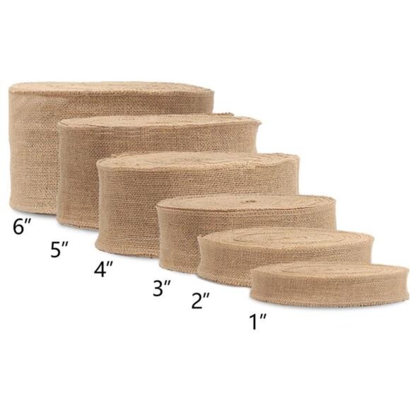 6 Inch Wide 27 Yards Burlap Ribbon, Natural Jute Fabric Ribbon, Crafts - Picture 5 of 8